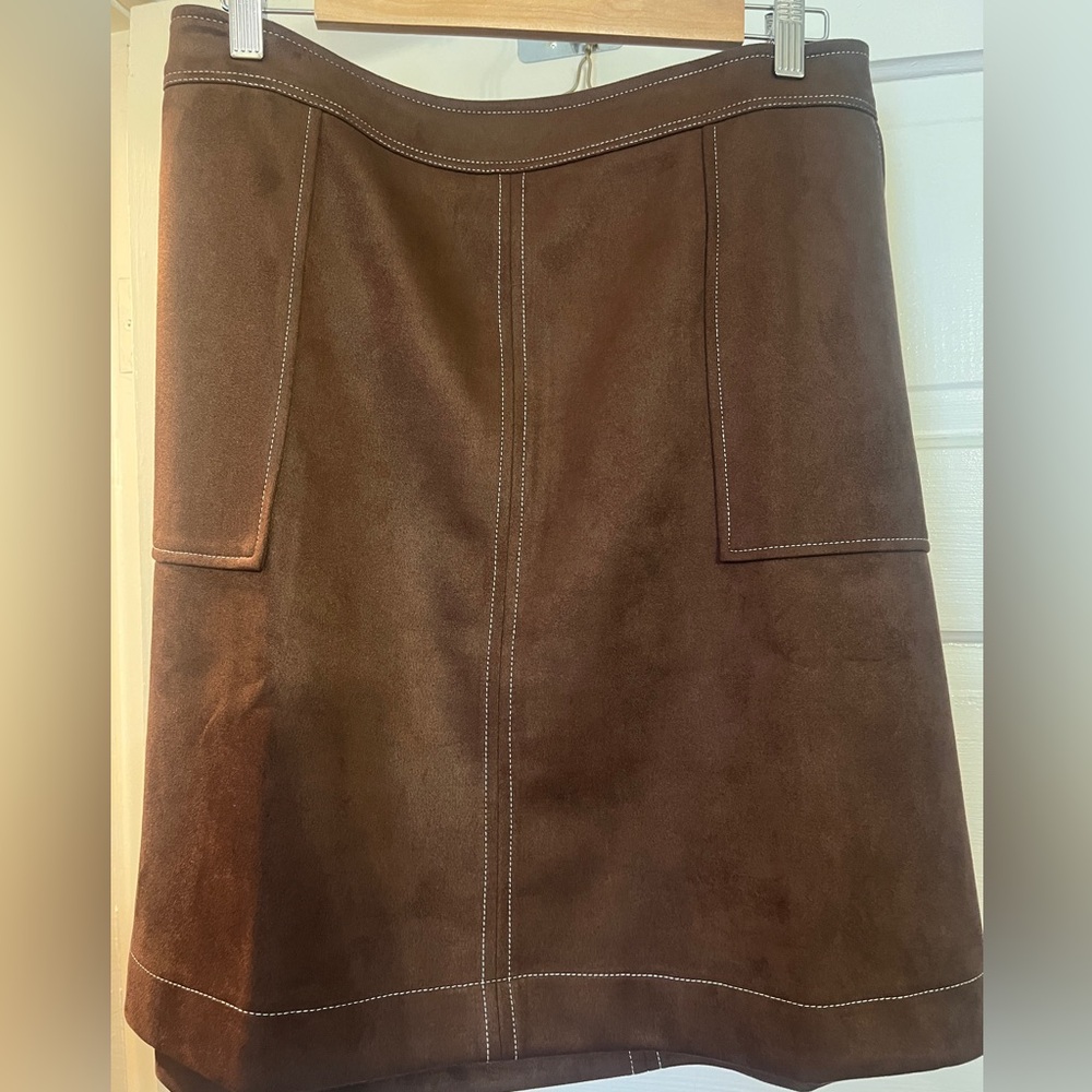 BloomChic Brown Faux Suede A-Line Skirt size 18-20 (2X)